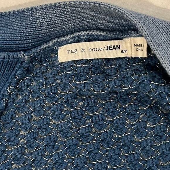 Rag & Bone Jean Kyra blue button front v neck cardigan sweater Size Small - Picture 7 of 8